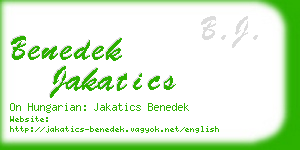 benedek jakatics business card